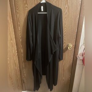 Cacique Long Black Open Front Robe Size 22/24